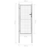 Vidaxl porte de jardin acier galvanisé 105x225 cm argenté 144759_3
