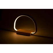 Lampe de bureau multifonctions en bambou - 25 LED - Luminosité réglable - Chargeur rapide sans fil 10W et port USB_3