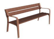 Banc public citoyen - acier et bois - 3 longueurs disponibles - teinte marron_3