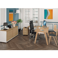 Bureau bench design unique avec plateaux coulissants pour espaces de travail individuels ou collectifs - Woody - Burocéan_3