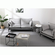 Canapé Makky gris clair + table Boreal - 2 places_3