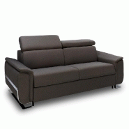 Canapé convertible express Réaumur - 160 cm - Sommier à lattes - Matelas 16 cm - Tweed gris graphite_3