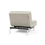 Innovation Living - Fauteuil design Dublexo convertible en lit 90x115 cm - Pieds chromés - Tissu Mixed Dance Natural_3