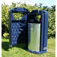 Poubelle publique en polyéthylène renforcé antivandal - 120L avec verrouillage et fixation au sol_3