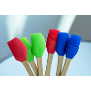 Pinceau à pâtisserie en silicone - manche en bambou - couleur bleu - 20 gr_3
