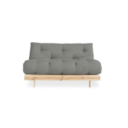Canapé convertible futon ROOTS - pin naturel - tissu gris - couchage 160x200 cm - design japonais et scandinave - marque KARUP_3