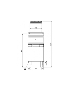 Friteuse gaz - 18 Litres sur placard, 1 bac, Acier inoxydable, Thermostat de régulation - FRG94A_3