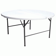 Table pliante ronde au format valise avec poignée