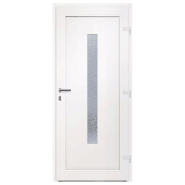 Vidaxl porte d'entrée blanc 88x200 cm pvc 3157079_3