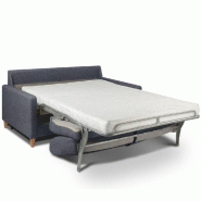 Canapé convertible OGGETTO en velours bleu navy - Matelas 16 cm - Système express - Sommier à lattes 120 cm - RENATONISI_3