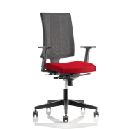 Fauteuil de bureau ergonomique neuf AIRSIT noir avec accoudoirs - pivotant, réglage synchronisé, accoudoirs 2D_3