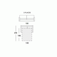 Canapé convertible express GAVINA 140 cm - Matelas 16 cm - Tissu rouge passepoil blanc - Fabrication italienne_3