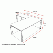 Bureau d'angle en verre Star- Mobel Linea - 200, Verre Blanc_3