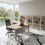 Bureau de direction d'angle X time Next - Quadrifoglio - 200, Blanc, Orme, 3 tiroirs_3
