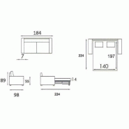 Canapé convertible Groenland 140 cm - ouverture express - sommier à lattes Renatonisi - matelas 16 cm tweed gris platine_3