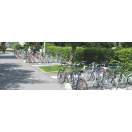 Parking à vélos droit Riccio - acier galvanisé thermolaqué avec piètements en béton ou sur platine - City design_3