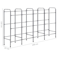 Vidaxl étagère de rangement pour 12 caisses argenté 190x33x116cm acier 285215_3