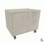 Desserte mobile avec tiroirs et niche de rangement - QUADRIFOGLIO - Béton_3
