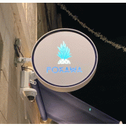 Enseigne Drapeau Lumineuse Ronde Plexiglas Diffusant - Blanc_3