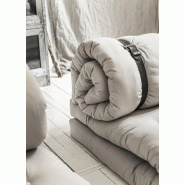 Canapé futon convertible Buckle-Up Sofa - couleur lin - design et ultra résistant - 140x200 cm_3