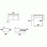 Canapé-lit DENSO XXL convertible express - 4-5 places - Couchage 180x197 cm - Matelas 18 cm - Microfibre graphite_3