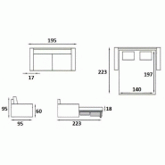 Canapé convertible 3 places Excellence - 140 cm - Sommier à lattes Renatonisi - Matelas Memory 18 cm inclus - Velours beige_3