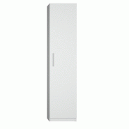 Armoire Lit Escamotable Horizontale STRADA-V2 Gris/Blanc Mat - Façade Blanc Brillant - 2 Colonnes - Couchage 140x200 cm_3