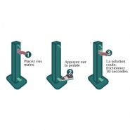 Distributeur de gel hydroalcoolique - adzeo sas - aluminium brut brossé - dimensions : 100 × 100 × 1050 mm_3