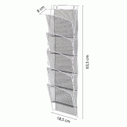 Présentoir mural mesh noir à la française A5 N_3