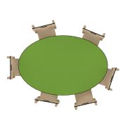 Table ovale pour enfant - Piètement hêtre massif - Plateau stratifié compact - Taille T00 à T2 - Réf. TA. OV_2