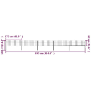 Vidaxl clôture de jardin avec dessus en lance acier 8,5 x 0,6 m noir 277597_3