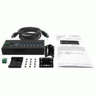 EXSYS EX-11247HMS HUB 7 ports USB 3.2 Gen 1 Din-Rail Kit et mur VIA VL813 Chipset_3