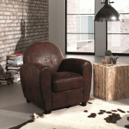 Fauteuil Club Buffalo en microfibre vintage marron - style rétro et confort exceptionnel_3