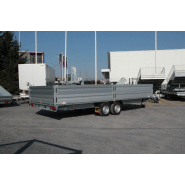 Remorque plateau HUMBAUR HN 306225 GR - 2 essieux, roues surbaissées, ridelles alu_3