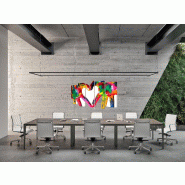 Table de réunion design X5 - Officity - Oui, Anthracite, Noyer canaletto_3