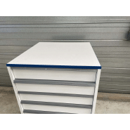 Meuble d'occasion de laboratoire avec 9 tiroirs - sur pieds métal - ATEX - référence P21091149_3