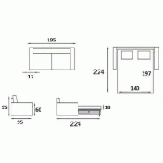 Canapé convertible 3 places Excellence 140 cm - Sommier à lattes RENATONISI - Microfibre graphite - Matelas mémoire 18 cm inclus_3