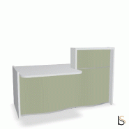 Banque d'accueil compacte WAVE avec plateau bas - MDD - 178, Gauche, Avocat mat_0