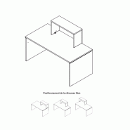 Banque d'accueil ton bois Pano - Ofitres - 120, Hêtre clair, Noir brillant / mélaminé blanc_3