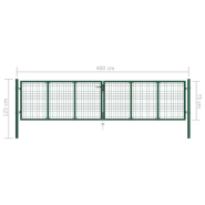 Vidaxl portail en treillis de jardin acier 400 x 75 cm vert 145747_3