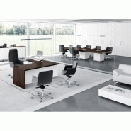 Bureau de direction T45 - Quadrifoglio - Plateau anti-rayures et pieds panneaux avec caisson 3 tiroirs_3