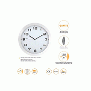 Horloge murale silencieuse blanche_3