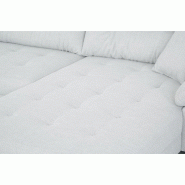 Canapé d'angle fixe droite TIPIX - Tissu Bergamo gris clair - Manchette relevable et méridienne réversible_3