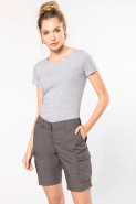 Bermuda léger multipoches femme - Réf: K756 - 100% coton, tissu popeline lavé, marque Kariban_3