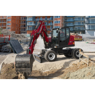 Pelle sur pneus Yanmar B110W - Haute précision hydraulique pour aménagement paysager, génie civil, services publics_3