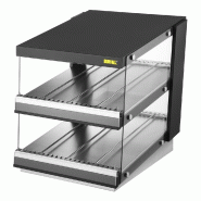 Vitrine chauffante inclinée à glissière 2 étagères - Buffalo - HW925_3