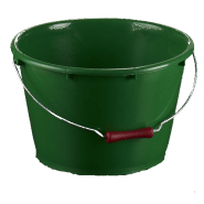 Seau en plastique avec capacité de 1 à 43 litres