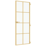 Vidaxl porte intérieure mince doré 76x201,5 cm verre trempé aluminium 155144_3