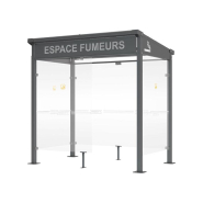 Abri fumeurs Milan - Réf : 529405.Gpro - Design avec coupe-vent signalétique en option_3