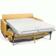 Canapé convertible NORWAY 140 cm - Matelas 16 cm - Système express - Sommier à lattes RENATONISI - Tweed jaune melon_3
